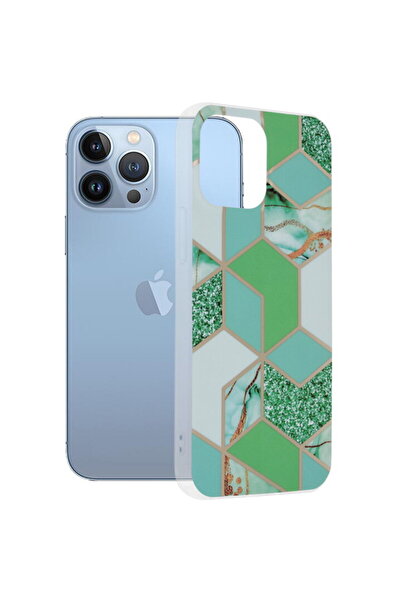 Techsuit Husă pentru iPhone 13 Pro Max - Seria Marble - Green Hex