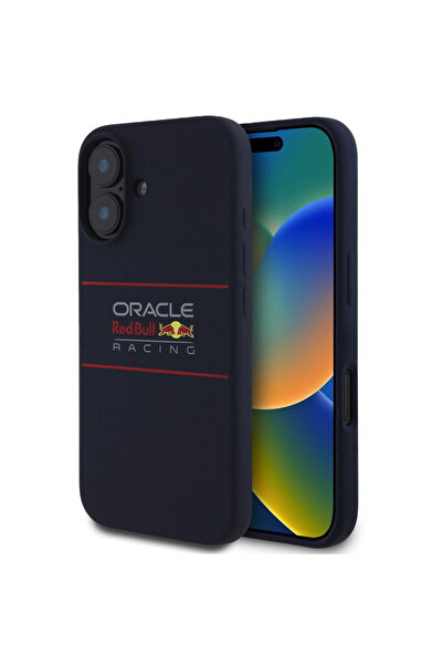 Red Bull Racing Husa pentru iPhone 16 - Silicone Horizontal Centered Logo Mag...