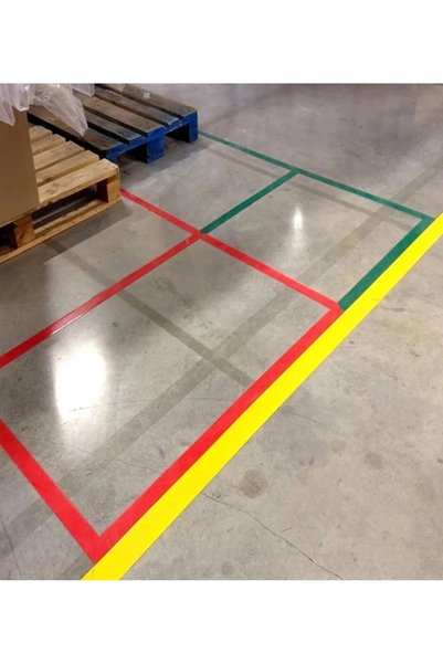 SLC MARKETİM Floor Marking Tape Yellow 10Cmx30M Yellow Floor Tape Yellow Warning Tape 100mm