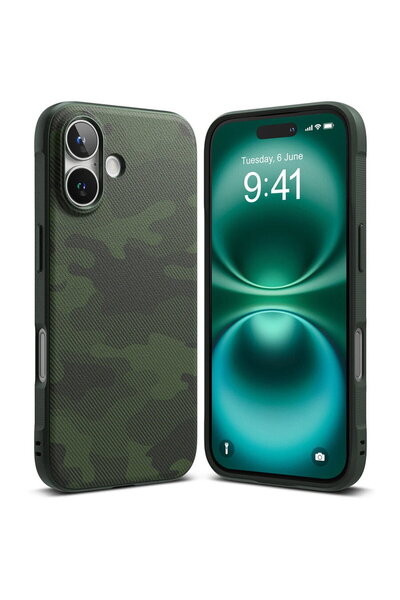 Ringke Husa pentru iPhone 16 Plus - Onyx Design - Camo Green
