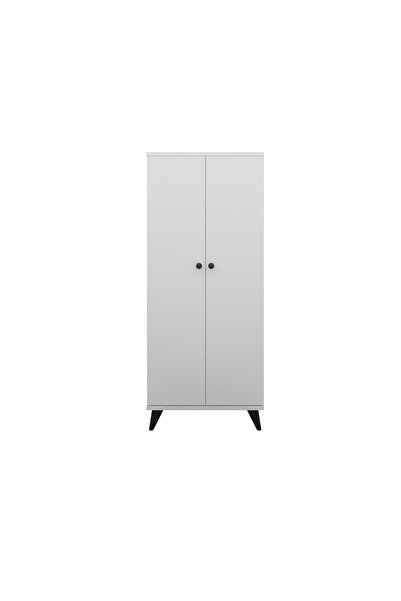 Dienni Simple Çok Amaçlı Dolap 4 Raflı 2 Kapaklı 60x44x144 BEYAZ