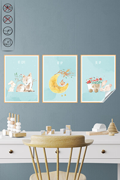 Akıllı Kağıt Statik Tutunma Özellikli Tablo - Poster Çocuk Odası (Model-26)