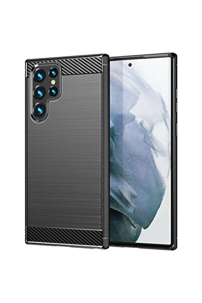 Techsuit Husa pentru Samsung Galaxy S22 Ultra 5G - Carbon Silicone - Black