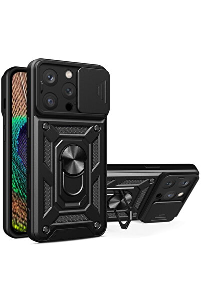 Techsuit Husă pentru iPhone 16 Pro - Seria CamShield - Negru