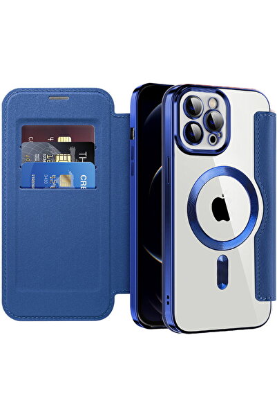 Techsuit Husa pentru iPhone 12 Pro Max - SmartMag Book Case - Blue