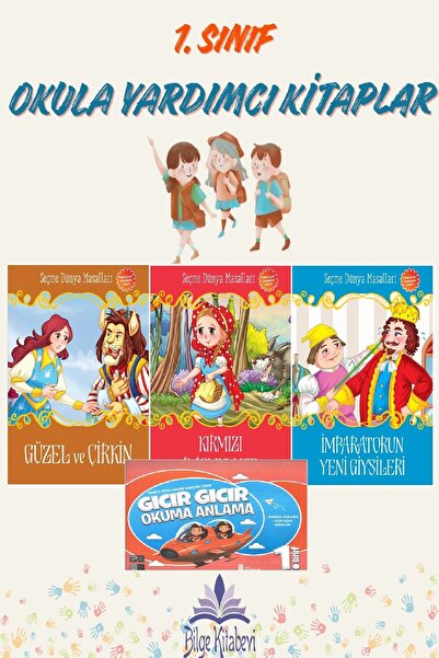 Ata Yayıncılık 1. Sınıf Okuma Anlama + Büyük Boy Seçme Dünya Masalları (3 Ade...