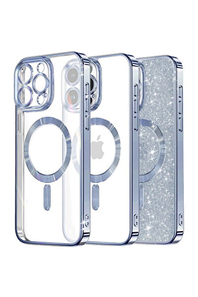 Techsuit Husa pentru iPhone 16 Pro Max - Luxury Glitter MagSafe - Light Blue