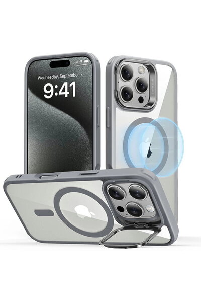 ESR Husa pentru iPhone 16 Pro - Classic Hybrid HaloLock Kickstand - Grey Clear