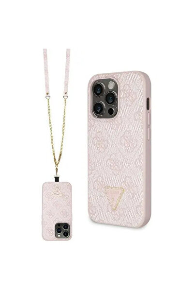 Guess Crossbody 4G Metal Logo Hard Case for iPhone 15 Pro (6.1") - Pink