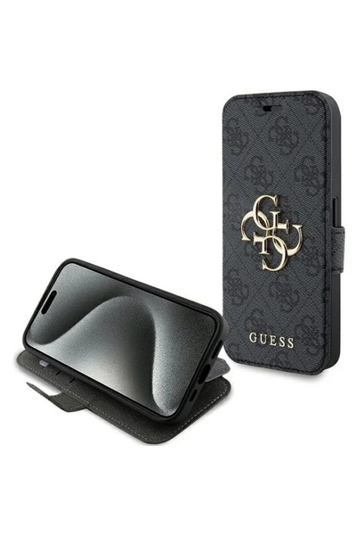Guess 4G Metal Logo pentru iPhone 15 Pro – gri