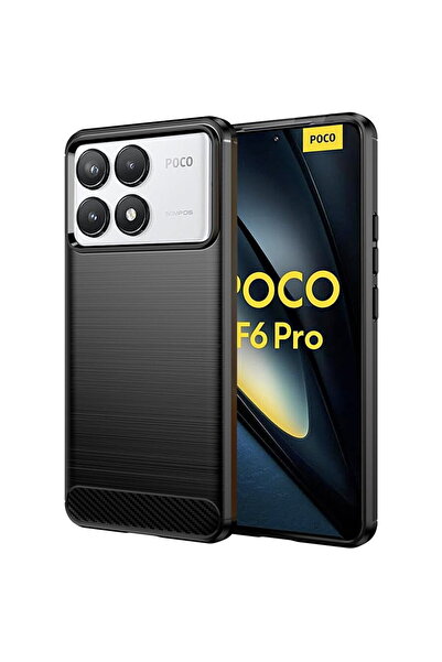 Techsuit Husa pentru Xiaomi Poco F6 Pro - Carbon Silicone - Black