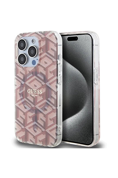 Guess iPhone 15 Pro 6.1" pink hardcase IML GCube MagSafe
