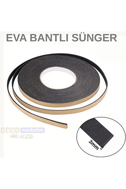 SLCMARKETİM Eva Neopren Conta Sünger Bantlı Sızdırmazlık Bandı 3mm Kalınlıkta...