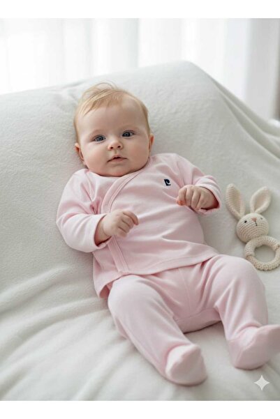 Pierre Cardin %100 Pamuk Çıtçıt Kapamalı Patikli Uzun Kollu Bebek Takımı