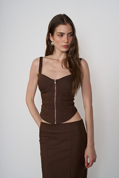 Beyyoglu Fermuar Detaylı Korse Top