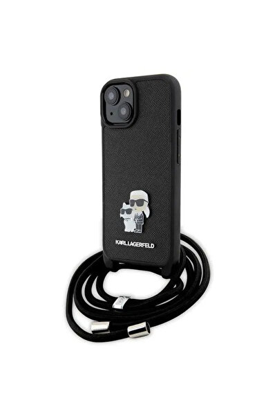 Karl Lagerfeld Carcasă crossbody Saffiano Metal Pin Karl & Choupette pentru i...