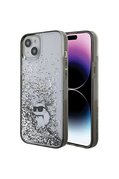 Karl Lagerfeld Carcasă Choupette cu sclipici lichid pentru iPhone 15 Plus - t...