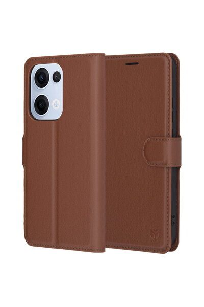 Techsuit Husa pentru Oppo Reno13 - Leather Folio - Brown