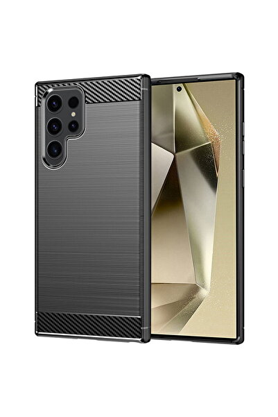 Techsuit Samsung Galaxy S25 Ultra Case - Carbon Silicone - Black