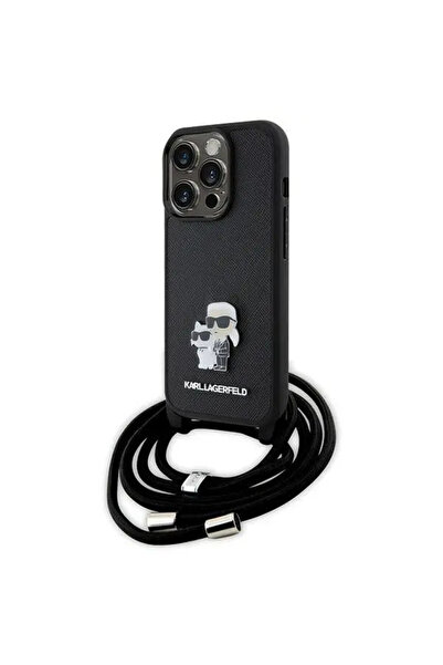 Karl Lagerfeld Carcasă crossbody Saffiano Metal Pin Karl & Choupette pentru i...