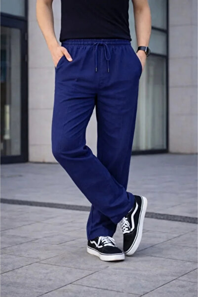 Kanonik Education Pantaloni Jogger Buggy pentru bărbați, cu buzunare din in, ...