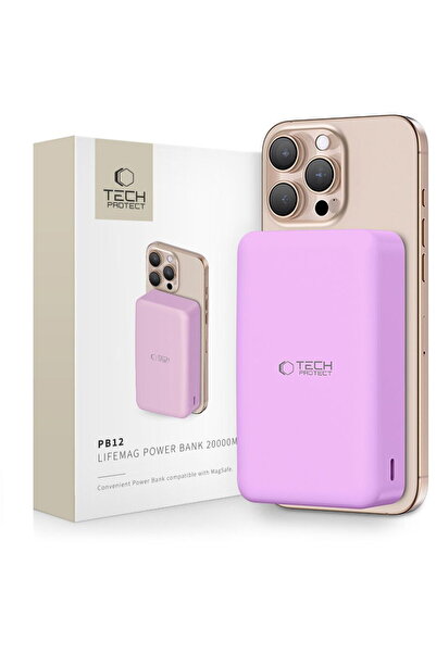 Tech-Protect PB12, 20000 mAh, 15 W, Lila