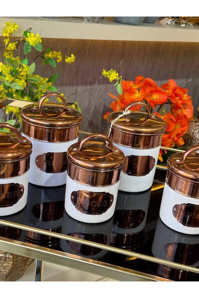 YASAR CONCEPT Inoxia Stainless Steel Spice Rack Set White Rose