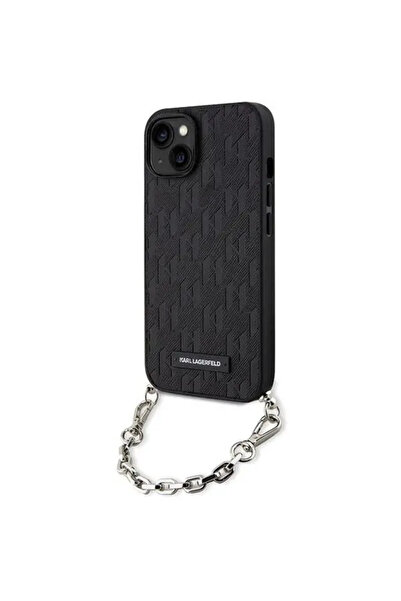 Karl Lagerfeld KLHCP14SSACKLHPK Carcasă rigidă neagră pentru iPhone 14 6.1" c...