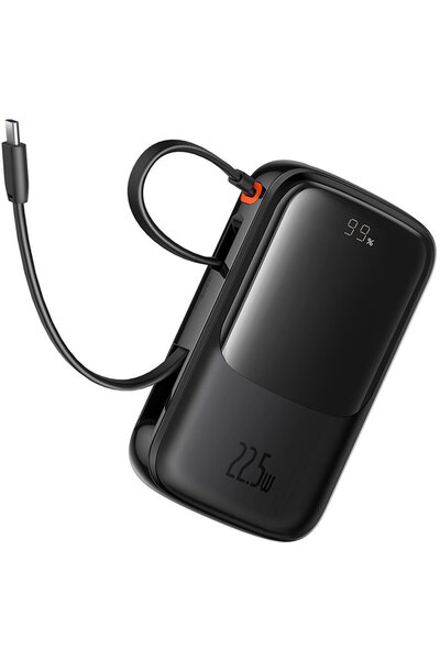 Baseus P10067101113-00 2x Type-C, USB, 22.5W, 10000mAh + Cablu Type-C Black