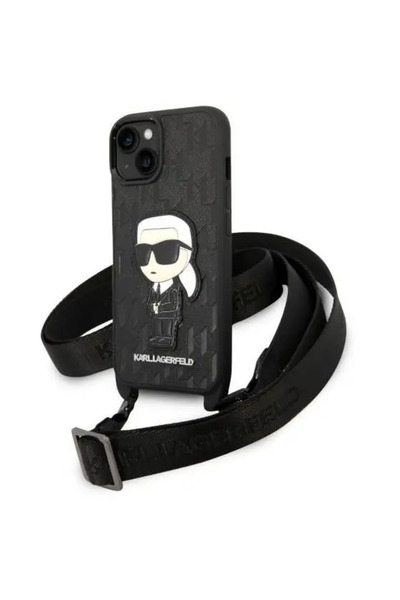 Karl Lagerfeld KLHCP14MSTKMK Carcasă rigidă neagră pentru iPhone 14 Plus 6,7"...