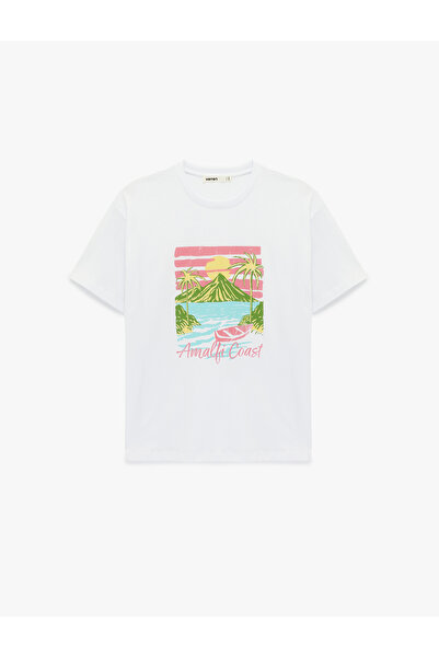 Koton Cotton Short Sleeve Crew Neck Amalfi Printed T-Shirt