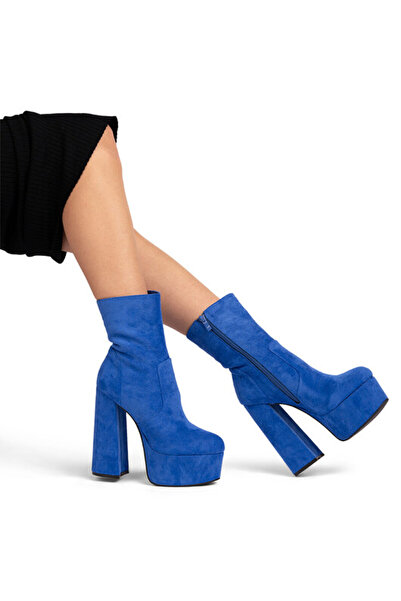 Sofia Store Women's platform boots with high heels Blue Glafira