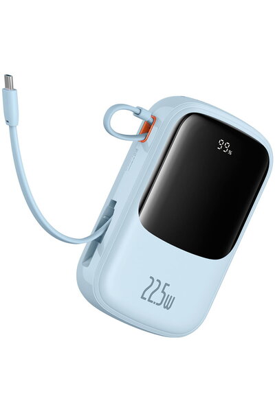 Baseus 2x Type-C USB 22.5W 20000mAh + Cablu Type-C Albastru