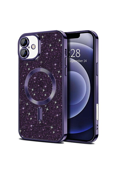 Techsuit Husa pentru iPhone 16 Plus - Luxury Glitter MagSafe - Deep Purple