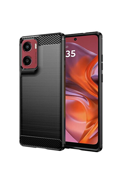 Techsuit Case for Motorola Moto G05 / E15 - Carbon Silicone - Black