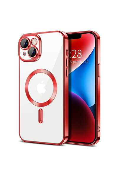 Techsuit Husa pentru iPhone 14 - Luxury Crystal MagSafe - Red