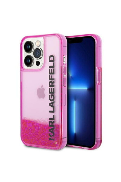Karl Lagerfeld KLHCP14XLCKVF Carcasă rigidă roz / roz cu sclipici lichid Elon...