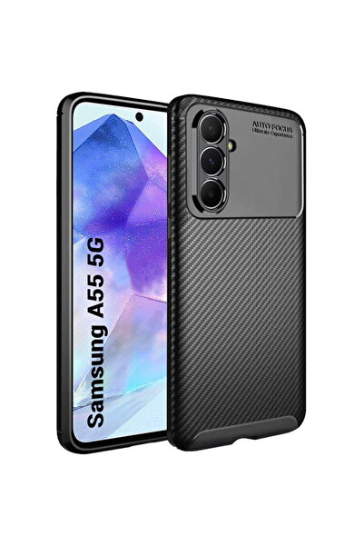 Techsuit Husă pentru Samsung Galaxy A55 5G - Fibră de carbon - Negru
