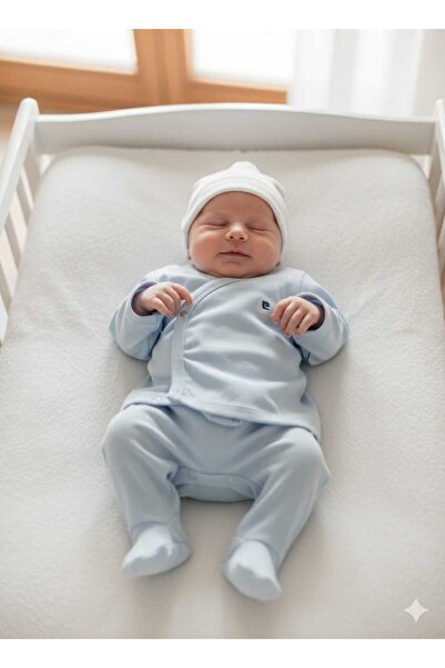 Pierre Cardin %100 Pamuk Çıtçıt Kapamalı Patikli Uzun Kollu Bebek Takımı