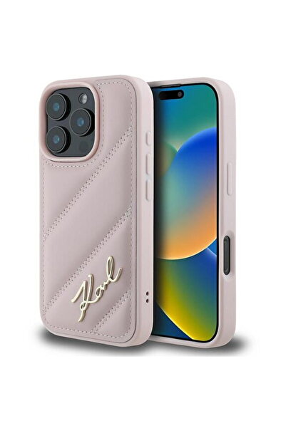 Karl Lagerfeld Husa pentru iPhone 16 Pro Max - Diagonal Quilted Script (KLHCP...