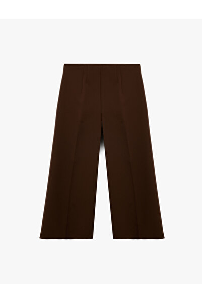 Koton Pantaloni din țesătură cu talie normală, până la gleznă, cu picioare largi