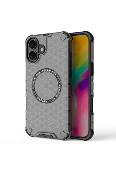 Techsuit Husă pentru iPhone 16 - HoneyComb Shield MagSafe - Negru