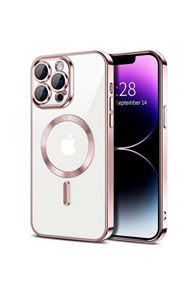 Techsuit Husa pentru iPhone 14 Pro Max - Luxury Crystal MagSafe - Pink