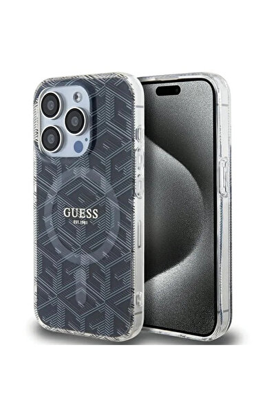 Guess iPhone 15 Pro Max 6.7" black hardcase IML GCube MagSafe