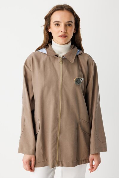 Ghisa Hedgehog Accessory Detailed Jacket Mink