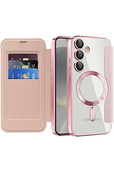 Techsuit Husa pentru Samsung Galaxy S24 Plus - SmartMag Book Case - Pink