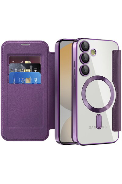 Techsuit Husa pentru Samsung Galaxy S24 FE - SmartMag Book Case - Purple