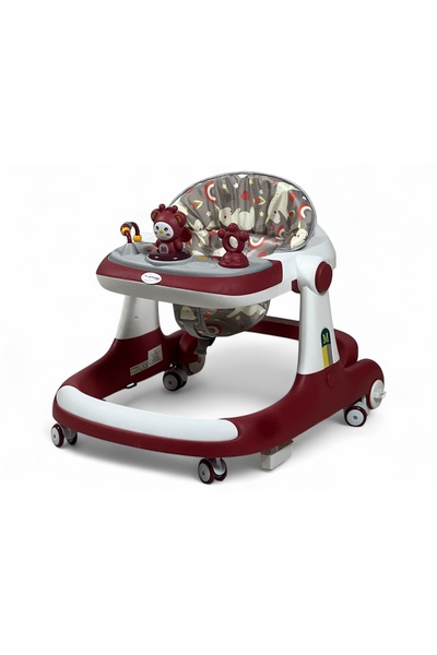 ALBADER مشاية أطفال 2 في 1، مشاية أطفال مزودة بموسيقى وجهاز تدريب على المشي م...