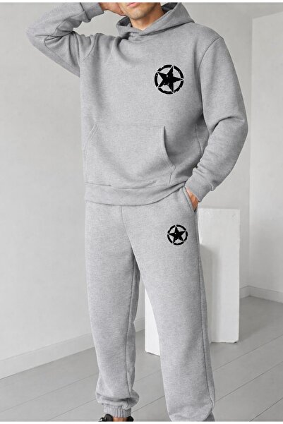 FUFLUNS Star Circle Printed Unisex Men/Women K Hooded Oversize Bottom/Top Tra...