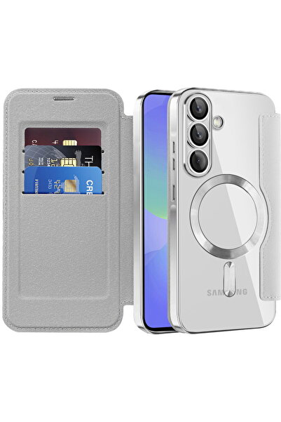 Techsuit Case for Samsung Galaxy A36 5G - SmartMag Book Case - Gray